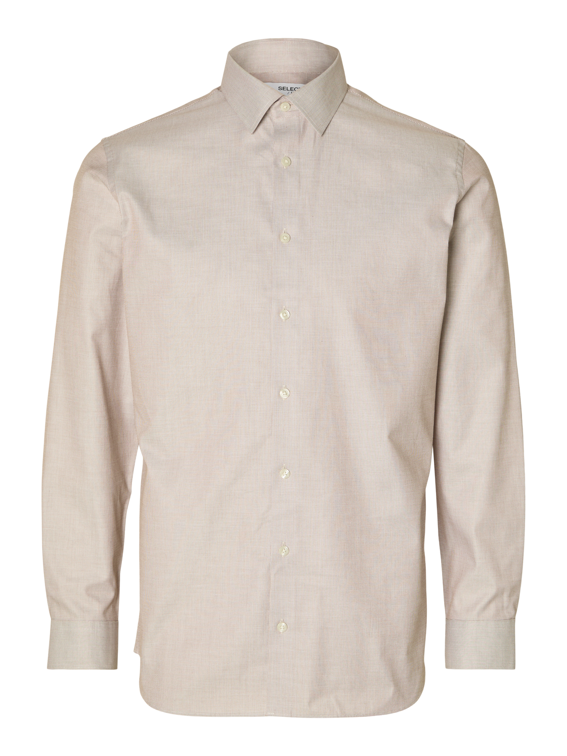 Ethan Slim Skjorte - Beige/ Toffee